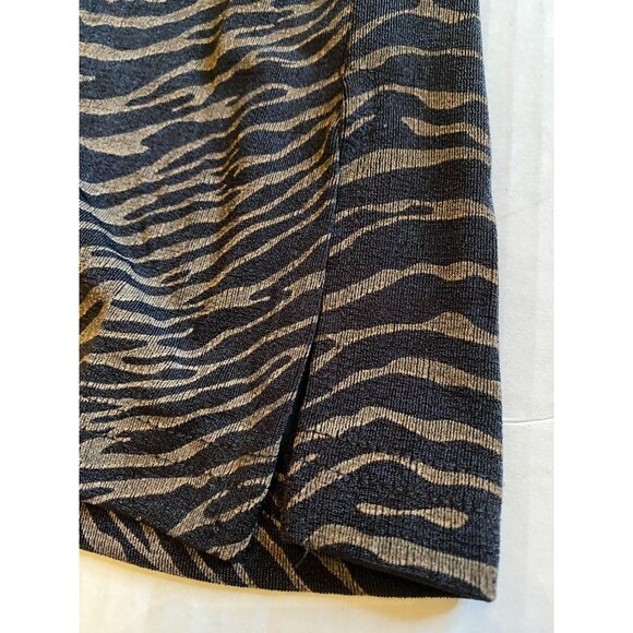 Vintage Vic Womens Zebra Print Stretch Black & Tan Top Size M Goth Dark Academia - Picture 8 of 8